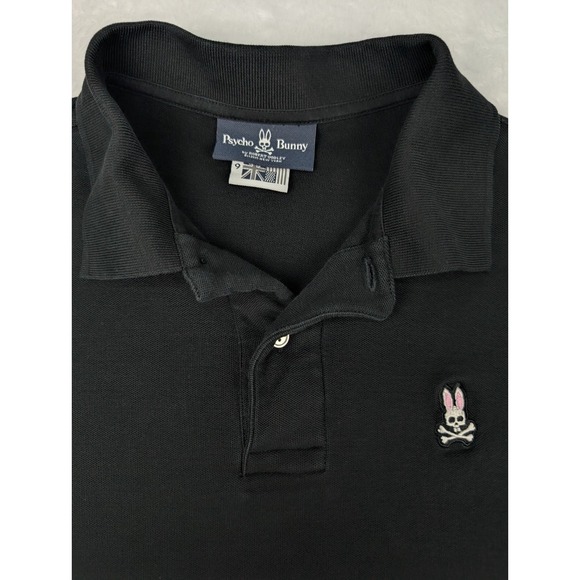 Psycho Bunny Polo Shirt Mens 9‎ (3XL) Black Short Sleeve 100% Pima Cotton - Picture 2 of 10
